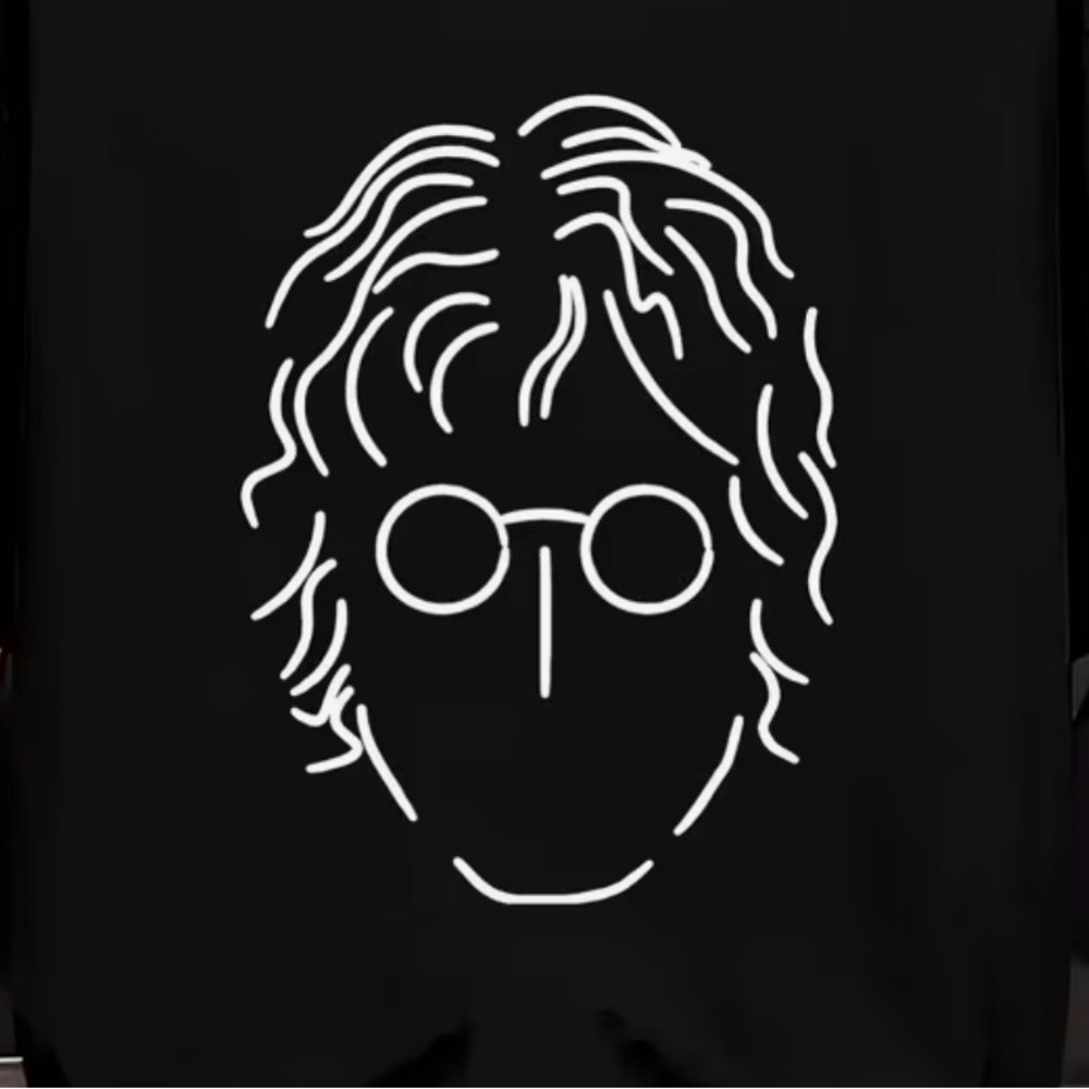 S Imagine in Likeness John Lennon self portrait Image On BACK SIDE ONLY T-Shirt
